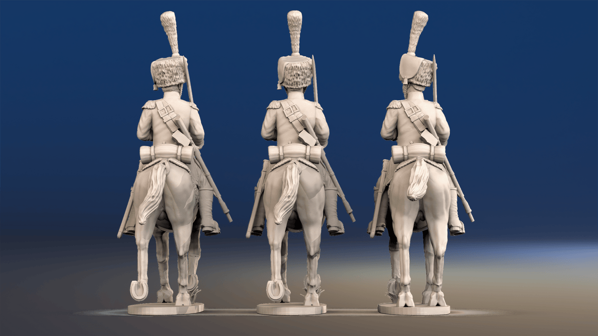 French Elite Chasseurs à Cheval campaign dress trotting set 2 rear view