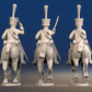 Napoleonic French Chasseurs à Cheval full dress galloping rear view