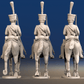 Napoleonic French Chasseurs à Cheval full dress trotting rear view