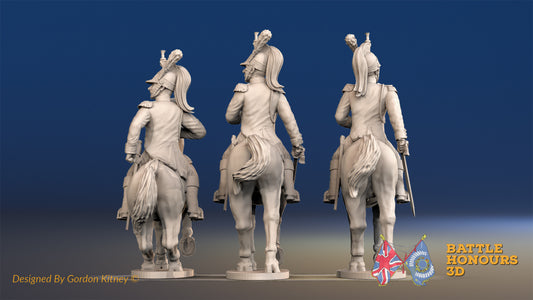 French Colonel Dragoon miniature figure rear view