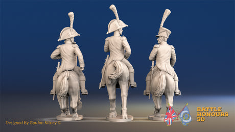 French Colonel Mixed miniature figure rear view