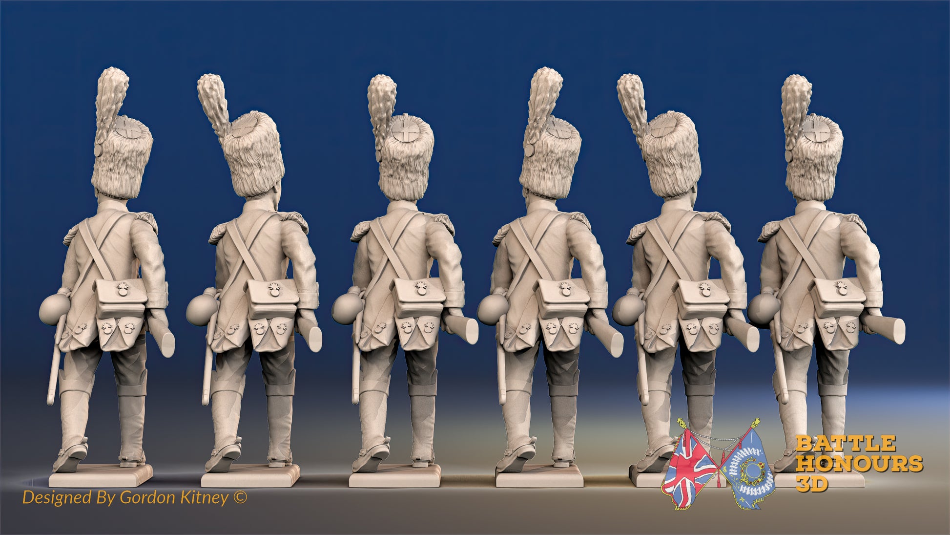 French dismounted Dragoon elite advancing set 1 rear view