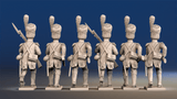 French dismounted elite dragoons advancing set 2 rear view