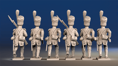French dismounted elite dragoons advancing set 2 rear view
