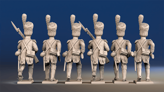 French dismounted elite dragoons advancing set 2 rear view