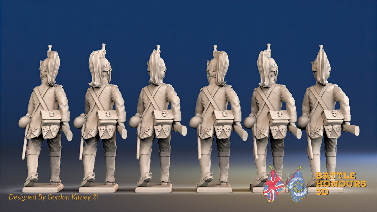 French dismounted Dragoon advancing set 1 rear view