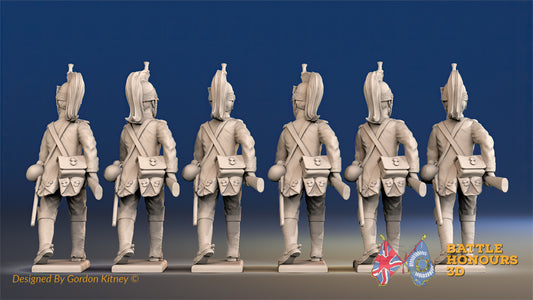 French dismounted Dragoon advancing set 1 rear view