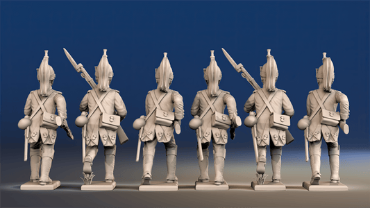 French dismounted dragoons advancing set 2 rear view