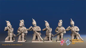 French dismounted dragoon cavalry loading and firing kneeling