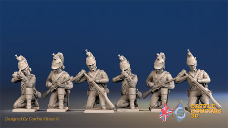 French dismounted dragoon cavalry loading and firing kneeling