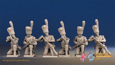 French dismounted cavalry elite Dragoon loading and firing kneeling