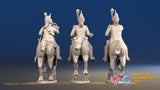 French Dragoon command galloping rear view