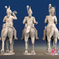 French Dragoon command trotting rear view