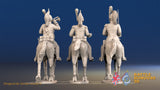 French Dragoon command trotting rear view