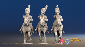 French Dragoon elite bearskin galloping alternate view