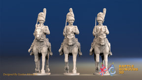 French Dragoon elite bearskin trotting alternate view
