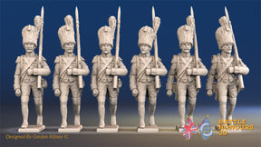 French elite foot Dragoon march attack bearskin gaiter