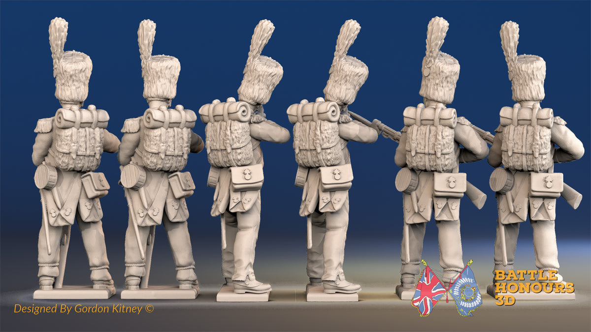 French elite foot Dragoon skirmish bearskin rear view