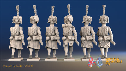French elite Voltigeurs advancing greatcoat boots rear view