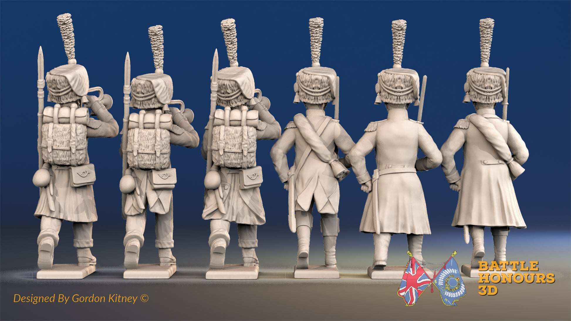 French elite Voltigeurs colpack mixed command rear view