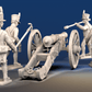 Napoleonic French Foot Artillery shako and gaiters loading crew rear view
