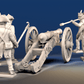 Napoleonic French Foot Artillery bicorne and trousers loading crew rear view