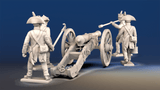 Napoleonic French Foot Artillery bicorne and trousers loading crew rear view