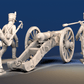Napoleonic French Foot Artillery shako and trousers loading crew rear view
