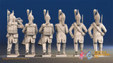 French foot Dragoon command rear view