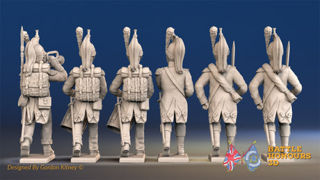 French foot Dragoon command rear view