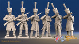 French Grenadier firing and loading shako greatcoat alternate view