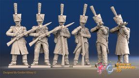 French Grenadier firing and loading shako greatcoat alternate view