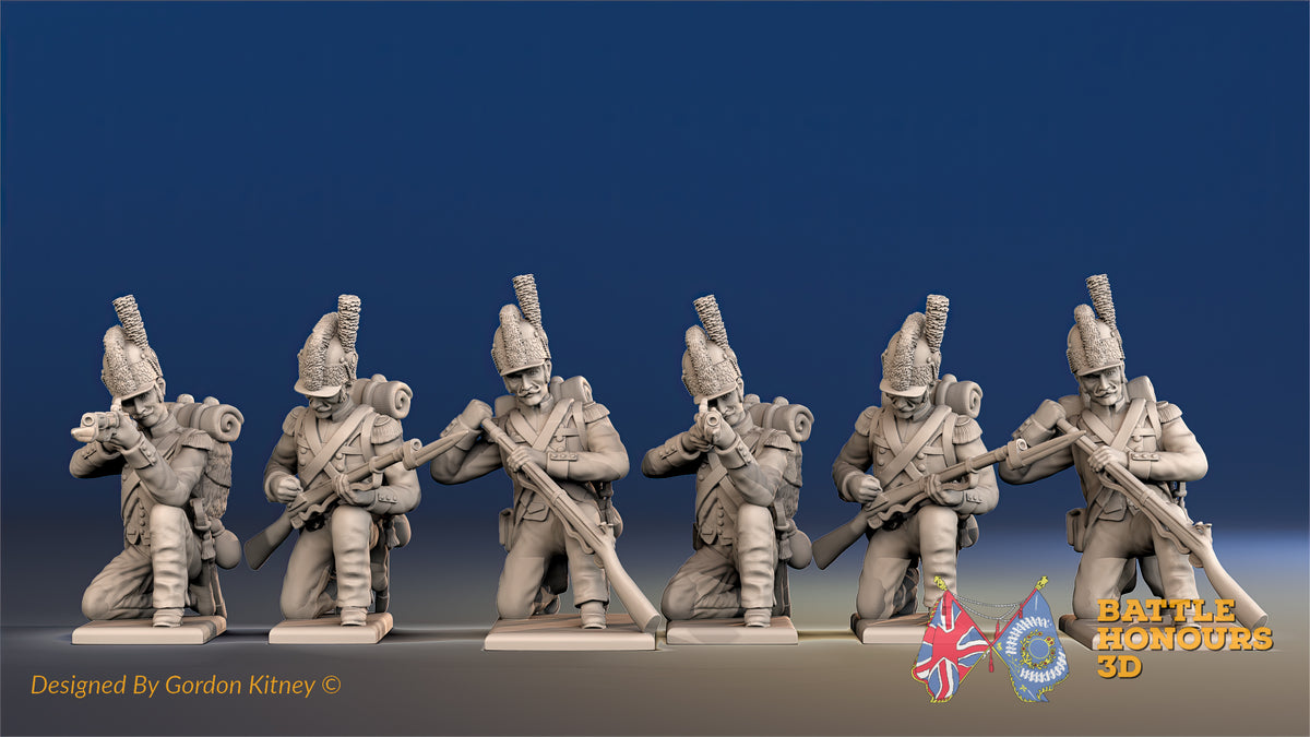 French Grenadiers Tarleton loading and firing kneeling