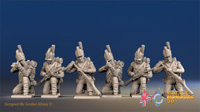 French Grenadiers Tarleton loading and firing kneeling