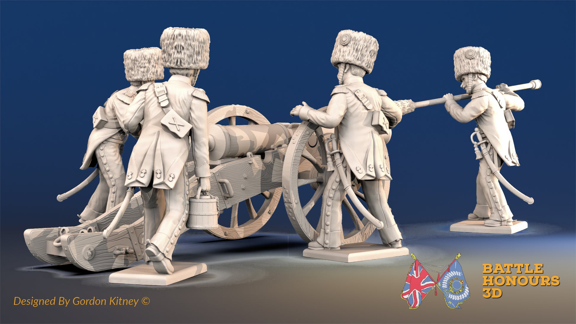 French Guard horse artillery loading rear view