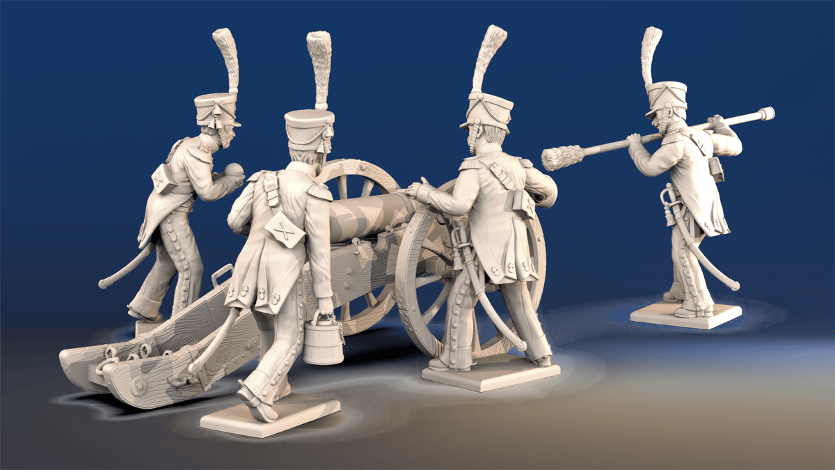 Napoleonic French Horse Artillery - Loading Crew, Shako