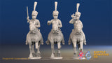 French Hussar command campaign dress shako galloping alternate view