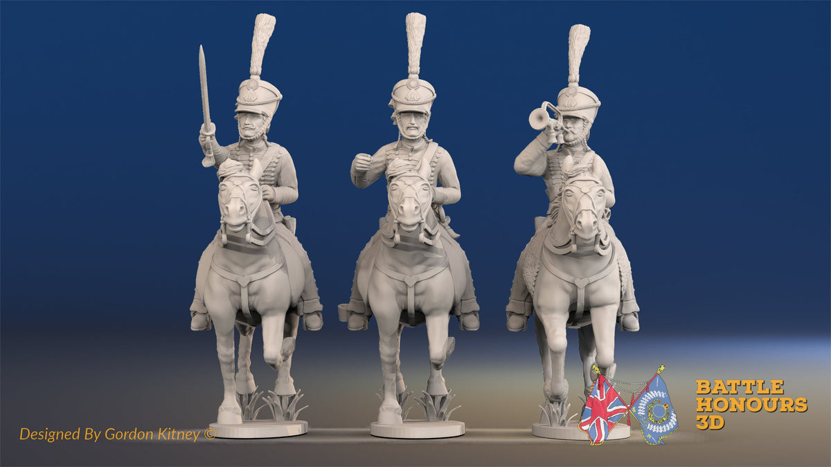 French Hussar command campaign dress shako galloping alternate view