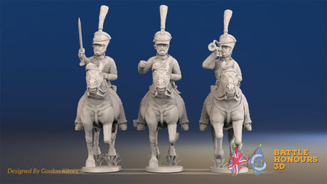 French Hussar command campaign dress shako galloping alternate view