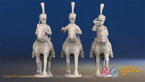 French Hussar command campaign dress shako trotting alternate view