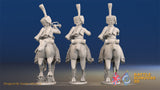French Hussar command elite colpack galloping rear view