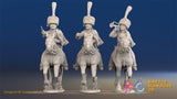 French Hussar command elite colpack galloping alternate view