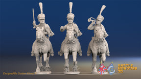 French Hussar command full dress shako galloping alternate view