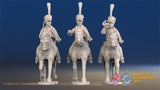 French Hussar command full dress shako trotting alternate view