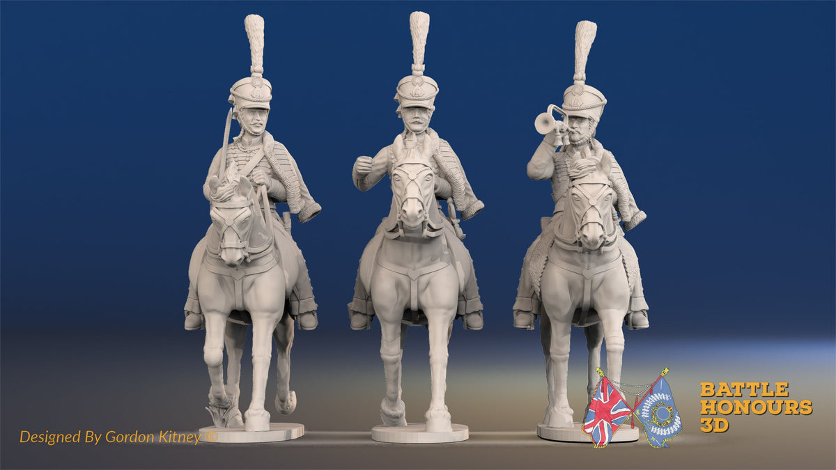 French Hussar command full dress shako trotting alternate view