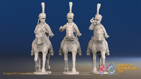 French Hussar command full dress shako trotting alternate view