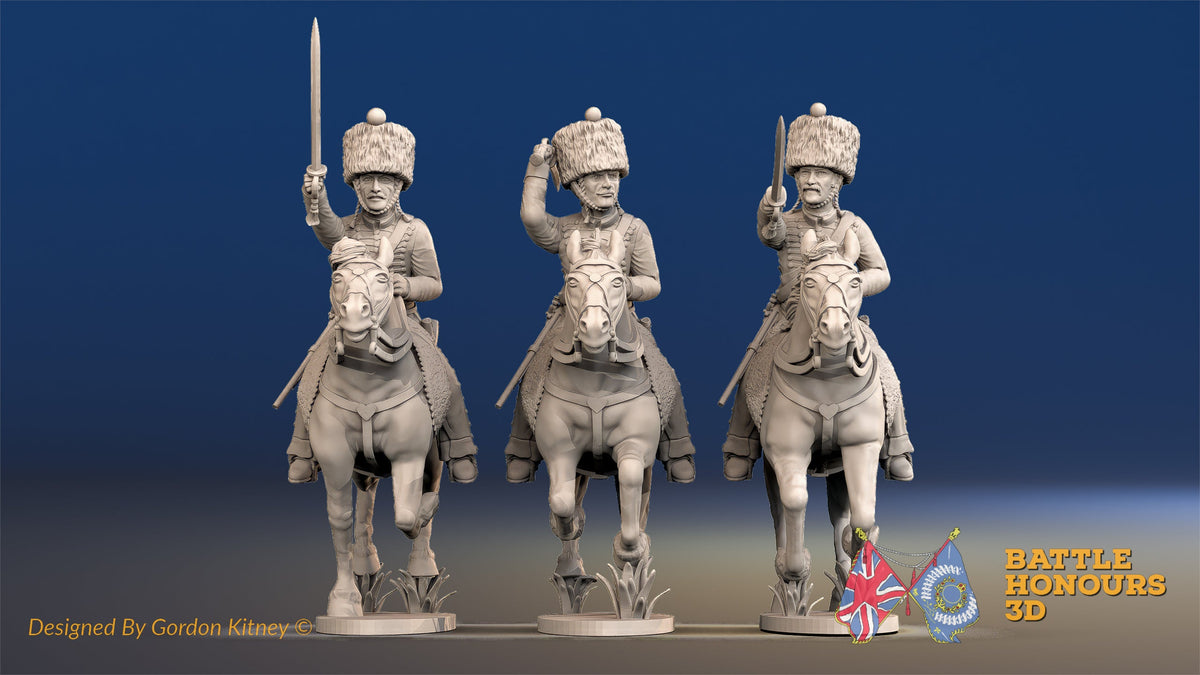 French Hussar elite campaign dress colpack galloping alternate view