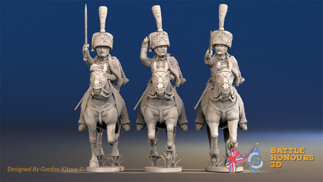 French Hussar elite full dress colpack galloping alternate view