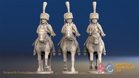 French Hussar elite full dress colpack trotting alternate view