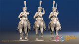 French Hussar full dress shako galloping rear view